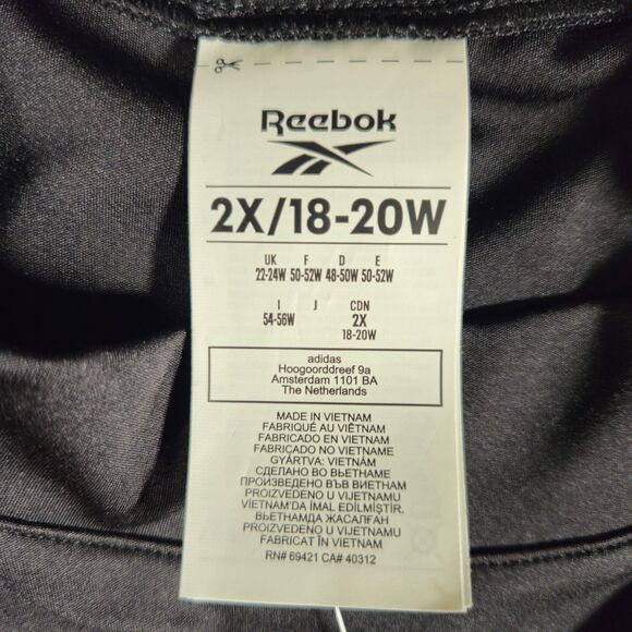 Reebok T Shirt Supremium Size 2X 18-20W Black Long Sleeve Training - Picture 5 of 6